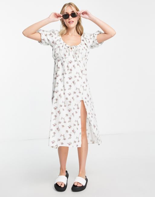 White floral tea store dress