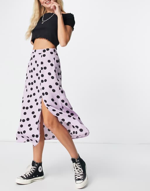 Asos polka clearance dot midi skirt