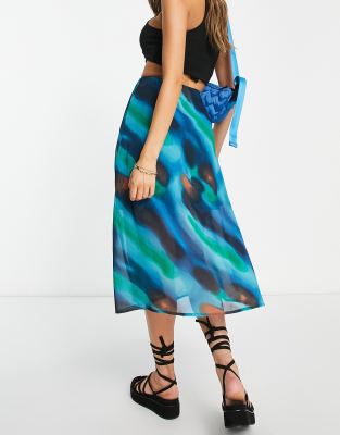 ombre blue skirt