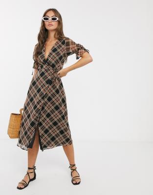 ladies midi wrap dress
