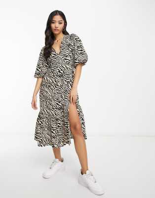 black and cream wrap dress Sunset Kimono Wrap Dress