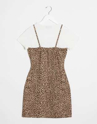 ditsy leopard shirt dress