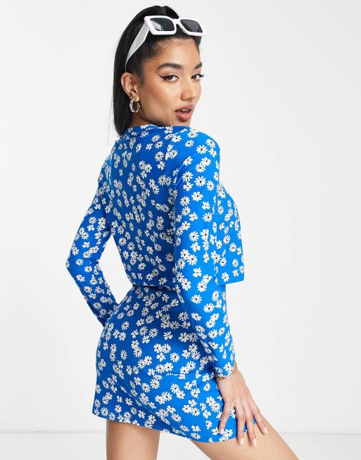 MORE TO COME Cami Mini Dress in Blue Floral