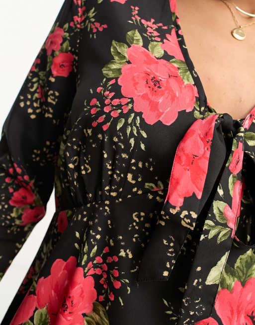 Boohoo Jurk Met Rozenprint Boohoo Lange Jurk Met Ruches Lace