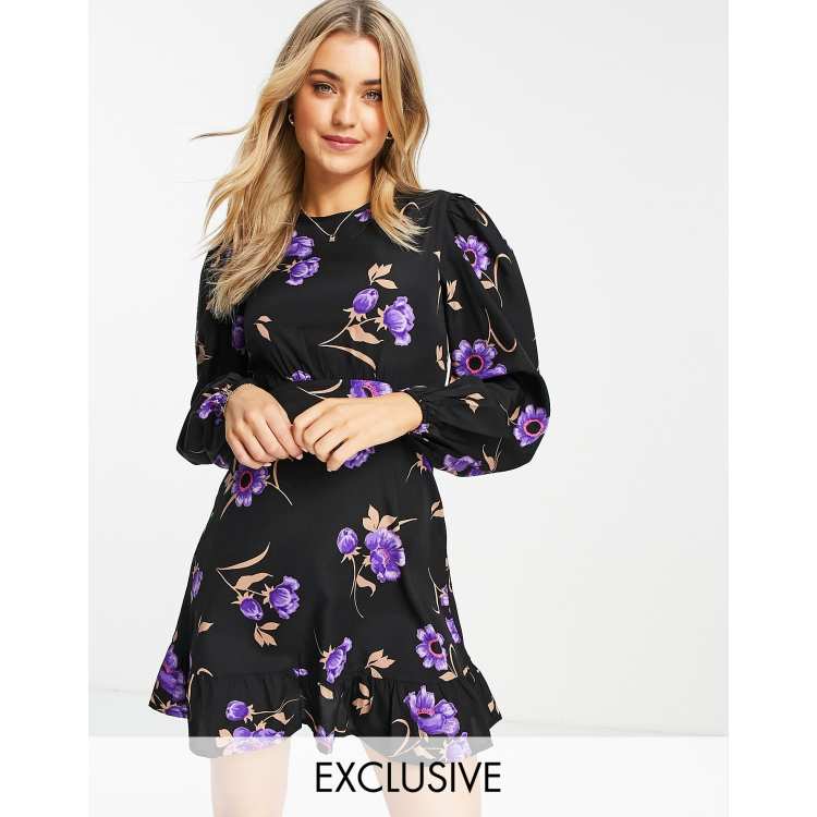 Wednesday's Girl mini shift dress in purple floral | ASOS