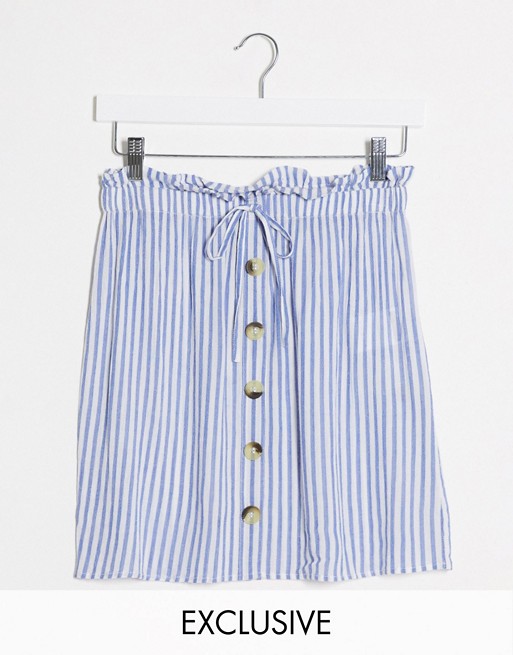 Wednesday's Girl mini skirt in stripe co-ord