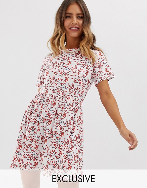 Wednesday's Girl mini smock dress in ditsy floral