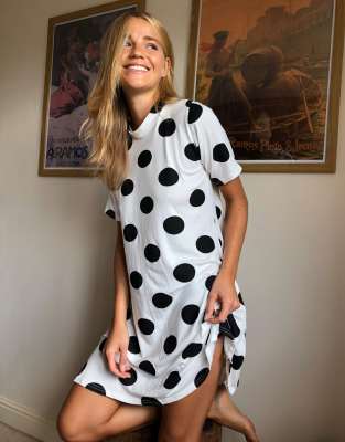 polka dot t shirt dress