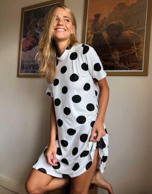 Graphic Polka Dot Mini Shirt Dress - Women - Ready-to-Wear