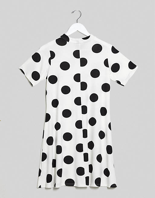  Wednesday's Girl mini t-shirt dress in polka dot 