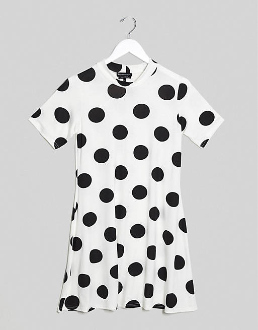  Wednesday's Girl mini t-shirt dress in polka dot 
