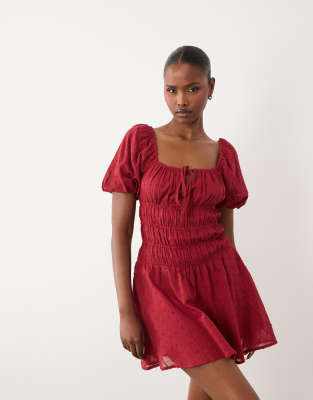 Wednesday's Girl Wednesdays Girl Mini Tea Dress In Red