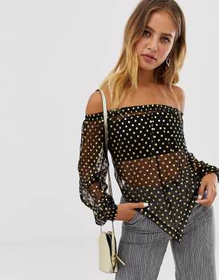 glitter bardot top