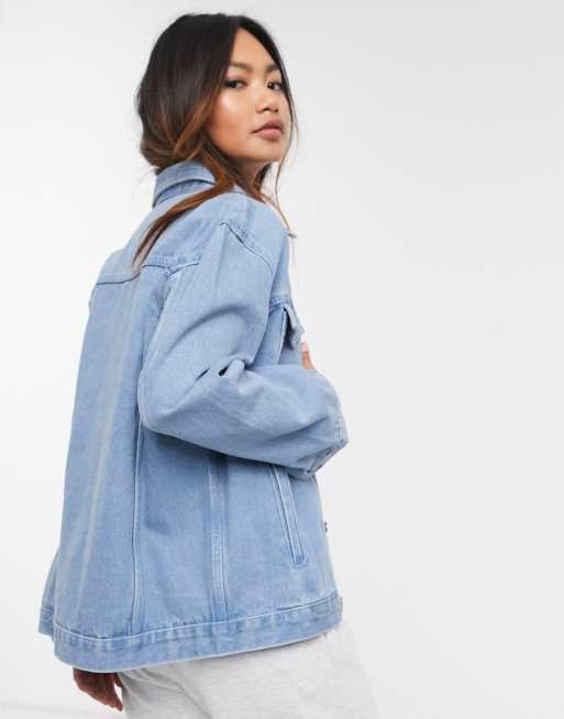 Girls oversized denim outlet jacket