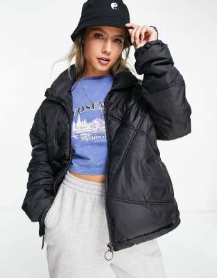 Wednesday s Girl oversized quilted jacket