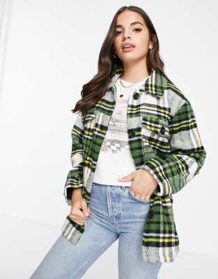 Wednesday's Girl oversized shacket in vintage check | ASOS