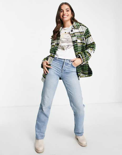 Wednesday's Girl oversized shacket in vintage check, 3 of 4