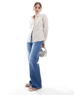 Wednesday's Girl Oversized Striped Linen Shirt