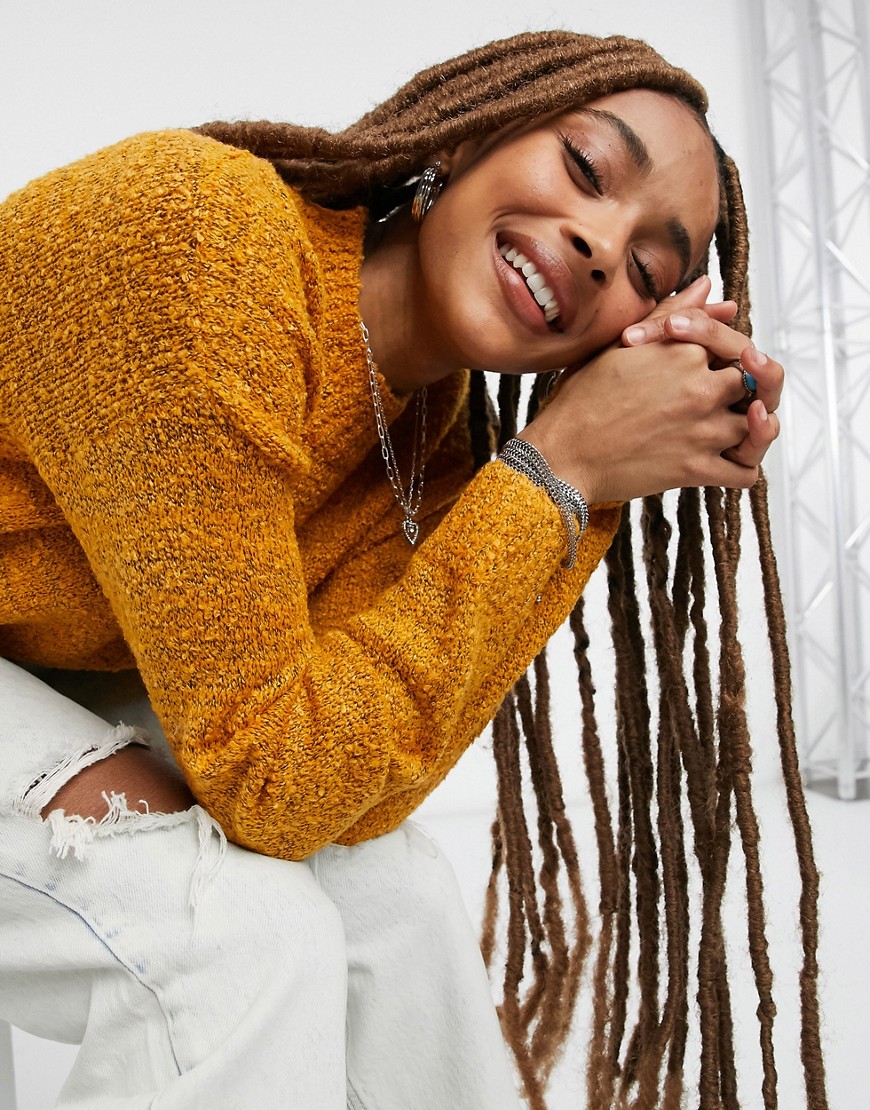 Wednesday's Girl oversized sweater in textured knit-Yellow