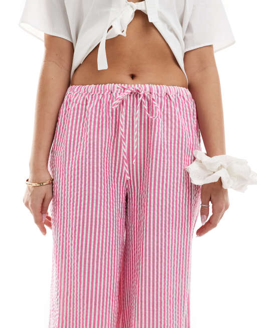 Wednesday's Girl - Pantalon ample à rayures - Rose, 4 de 5