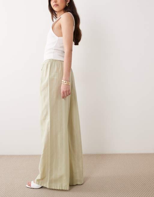 Wednesdays Girl - Pantalon large à rayures - Vert, 2 de 5