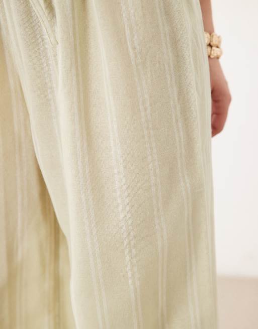 Wednesdays Girl - Pantalon large à rayures - Vert, 4 de 5