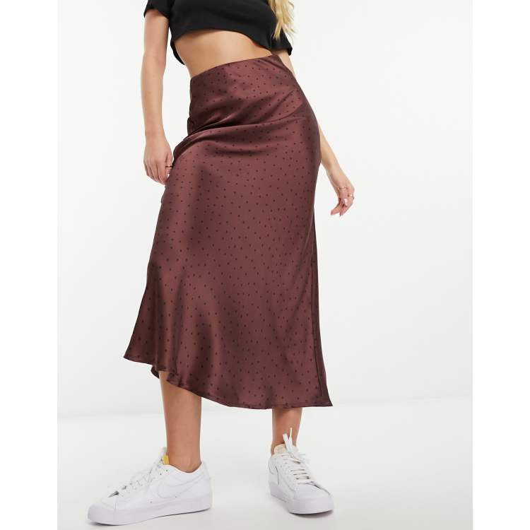 Oasis velvet bias cut skirt burgundy hotsell