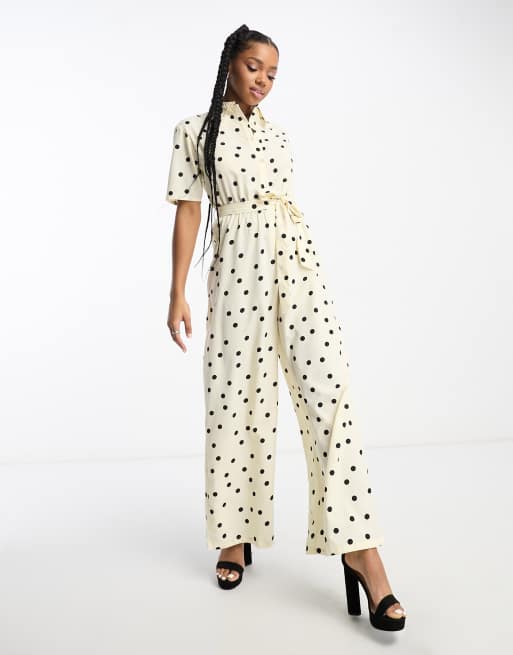 Polka dot jumpsuit with 2024 sleeves