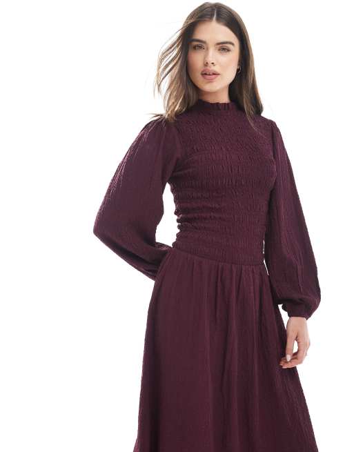 dark purple puff sleeve dress Dark Purple Sweetheart Off The Shoulder Puff Sleeve Gown