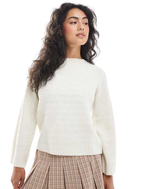 Wednesday's Girl - Pull oversize à noeud - Crème, 4 de 4