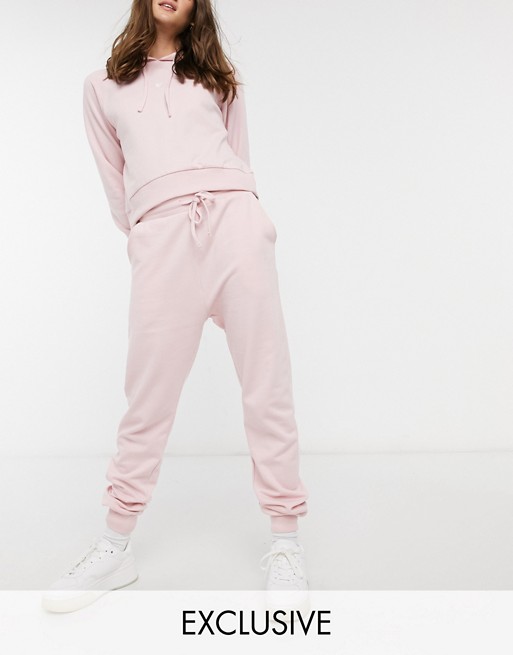 Wednesday's Girl relaxed joggers with heart embroidered co-ord
