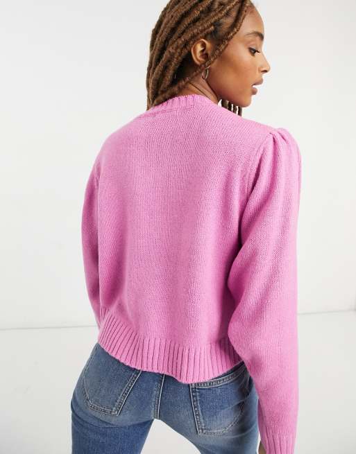 Wednesday's Girl relaxed jumper in textured knit, 2 of 4