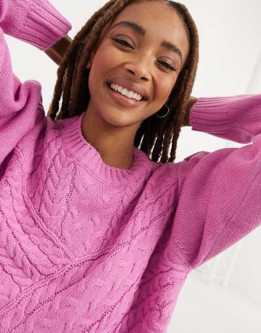 Wednesday's Girl relaxed jumper in textured knit, 4 of 4