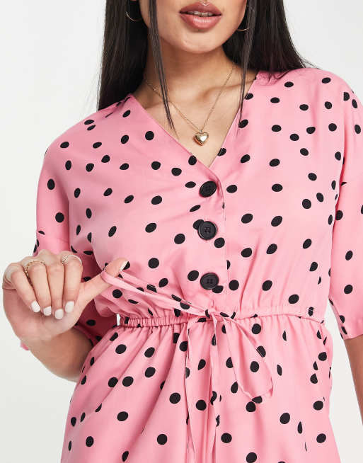 Pink polka dot hotsell playsuit