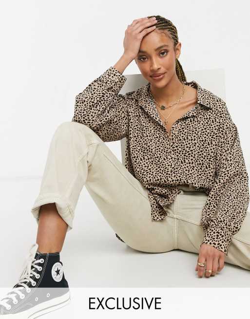 Wednesday's Girl relaxed shirt in dalmatian spot