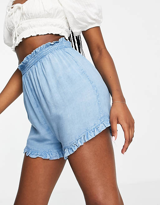 Wednesday's Girl relaxed shorts in chambray