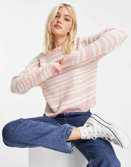 Wednesday's Girl relaxed sweater in pastel stripe | ASOS