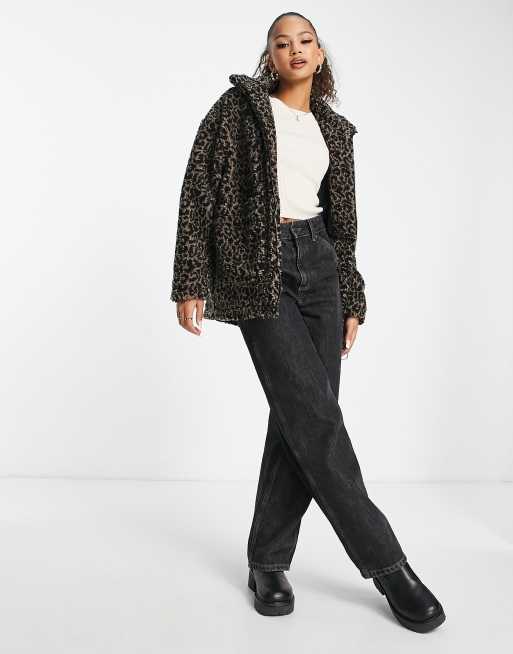 Forever 21+ Leopard Print Teddy Jacket Coat Tan and Black Size 3X