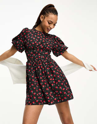DESIGN - Robe courte ultra-douce à taille cintrée - Marron
