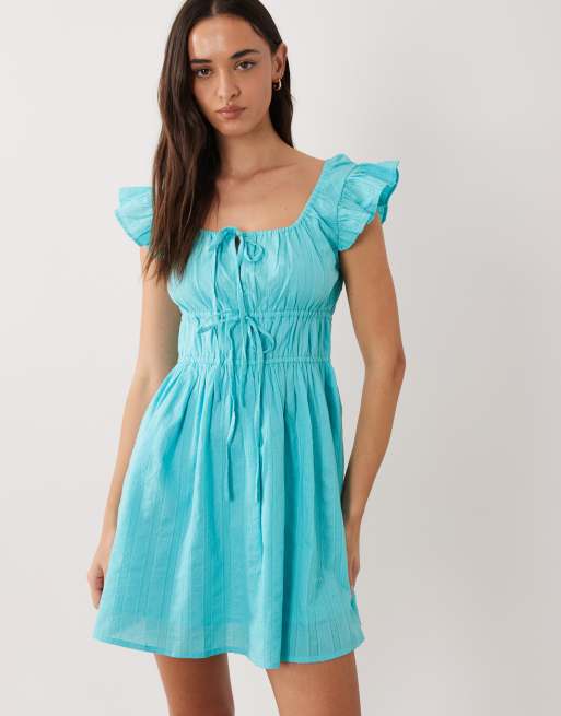 Wednesday's Girl - Robe courte tendance folk - Turquoise, 2 de 4