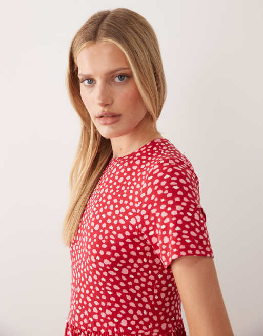 Wednesday's Girl – Rosa, fläckmönstrad midiklänning, 3 av 4