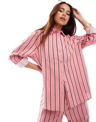 Wednesday's Girl – Rosarandig linneskjorta med långa ärmar - view 1