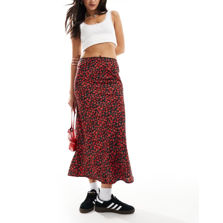 ★2023SS新作★EXPIRED GIRL★Rose Skirt RosabellPW Skirt in pink nectar scattered flower cotton