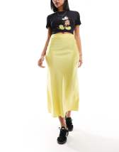 Asos design seamed chambray midi skirt 2025 with gold buttons