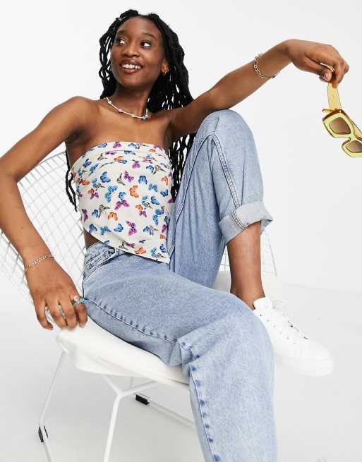 Wednesday's Girl scarf top in butterfly print | ASOS