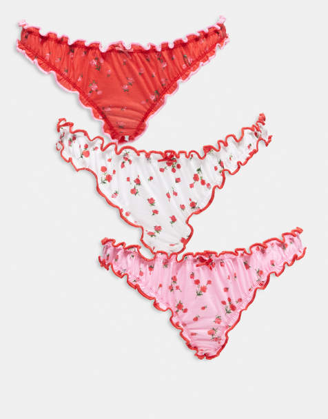 Wednesday's Girl - Set van 3 paar onderbroeken met bloemenprint - view 1