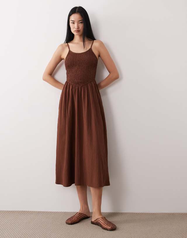 chocolate brown girls dress Luli & Me Girls Deluxe Velvet Float Dress - Lace Collar