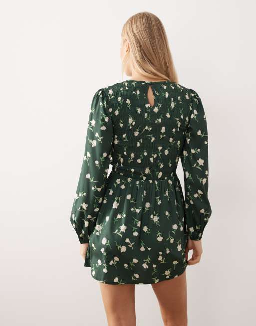 green print mini dress Alessandra Rich - Silk Mini Dress With Bow - 38 main image 0