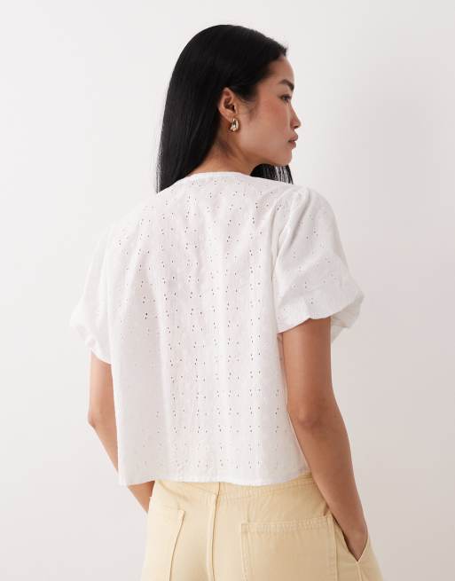 Blouse Blanche Apparenza Boutonnage Devant – Taille 1X (plus Size) Manches Courtes