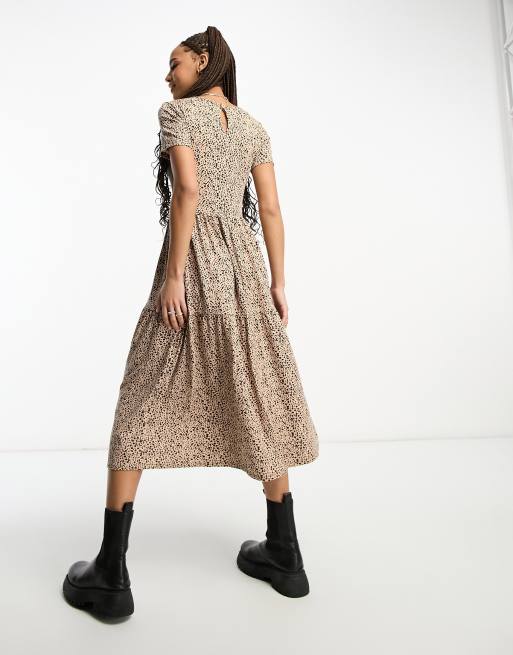 Wednesday's girl midi dress hotsell in smudge spot print